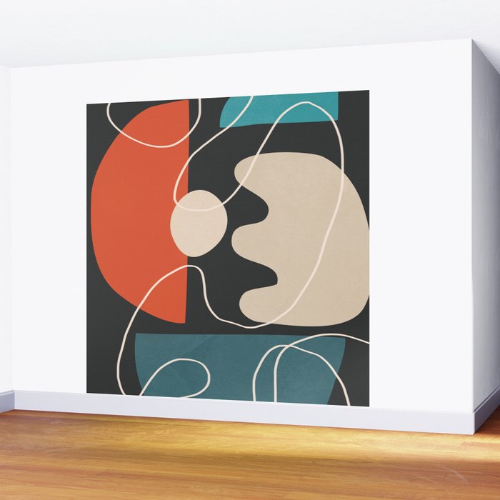 Minimal Colorful Abstract Shapes 8 Wall Mural Gallery Image 2