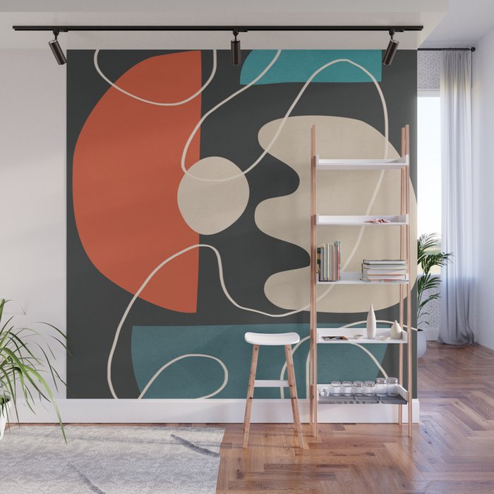 Minimal Colorful Abstract Shapes 8 Wall Mural Gallery Image 1