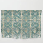 Art Deco Diamonds in Teal and Gold Wall Hanging Gallery Image 1
