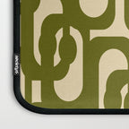 Mid Century Modern Loops Abstract Pattern in Olive Green and Beige Cream Laptop Sleeve Gallery Image 3