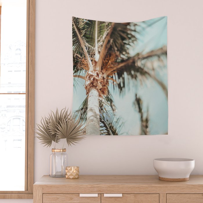 Coastal Palm Trees Wall Tapestry Gallery Image 2