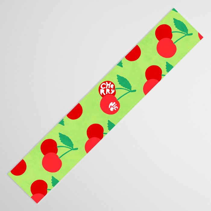 Big fruit Cherry duo with fun pun 'Cherry Nice'  Table Runner Gallery Image 3