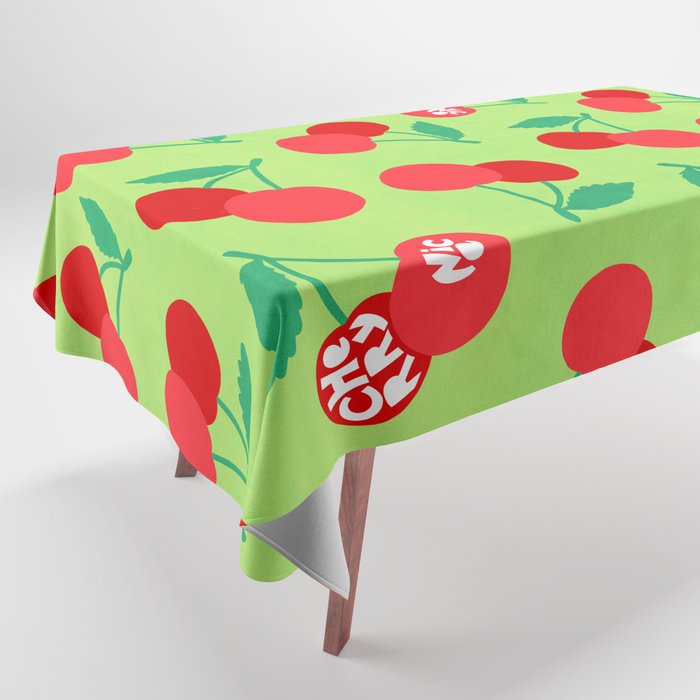 Big fruit Cherry duo with fun pun 'Cherry Nice'  Tablecloth Gallery Image 1