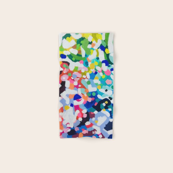 Rainbow Kaleidoscope by Ejaaz Haniff Colorful Art Abstract Painting Acrylic Painting Fun Shapes Pattern Bath Towel Gallery Image 1