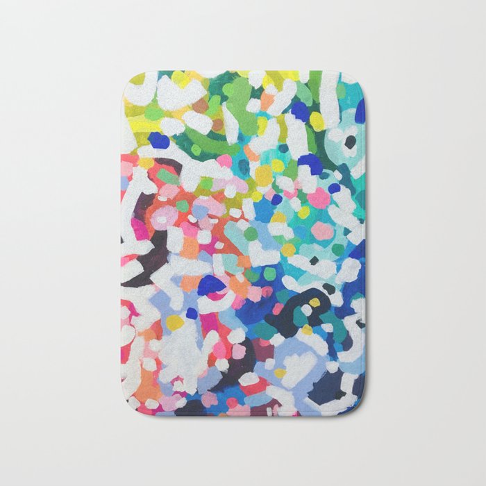 Rainbow Kaleidoscope by Ejaaz Haniff Colorful Art Abstract Painting Acrylic Painting Fun Shapes Pattern Bath Mat Gallery Image 1