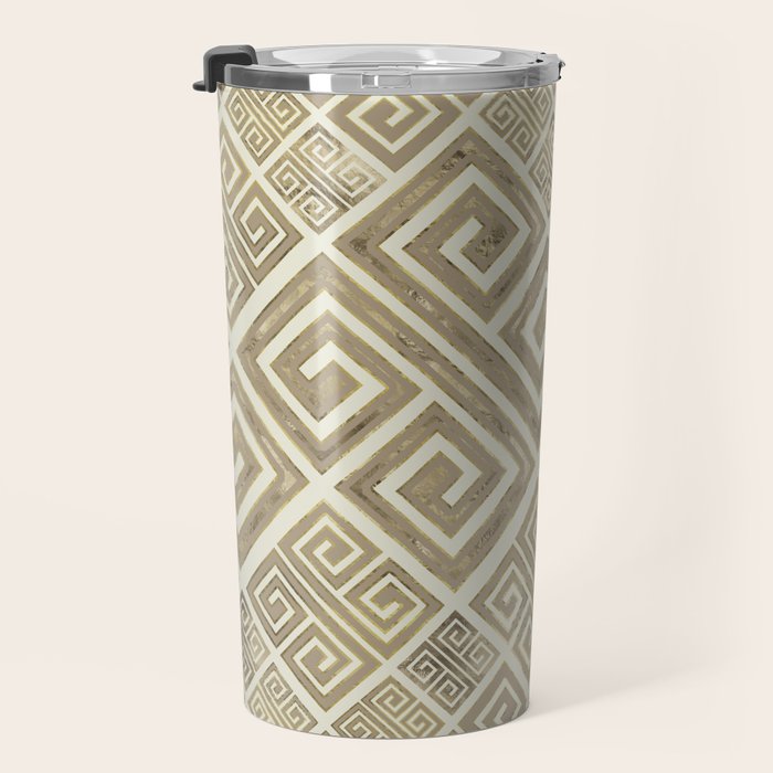 Greek Meander Pattern - Greek Key Ornament Travel Mug Gallery Image 3