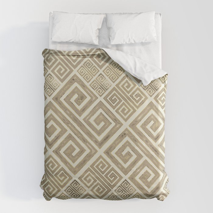 Greek Meander Pattern - Greek Key Ornament Duvet Cover Gallery Image 1