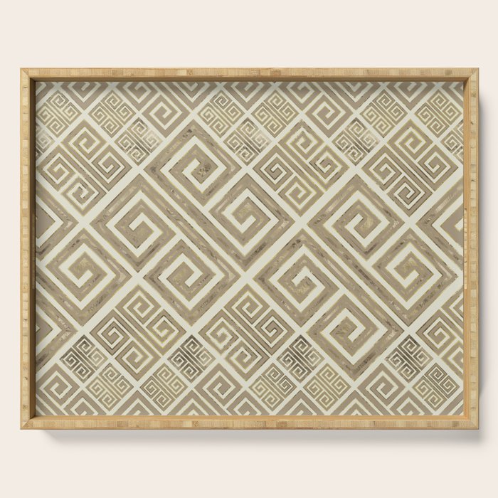 Greek Meander Pattern - Greek Key Ornament Serving Tray Gallery Image 1