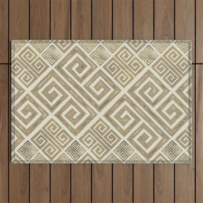 Greek Meander Pattern - Greek Key Ornament Outdoor Rug Gallery Image 1