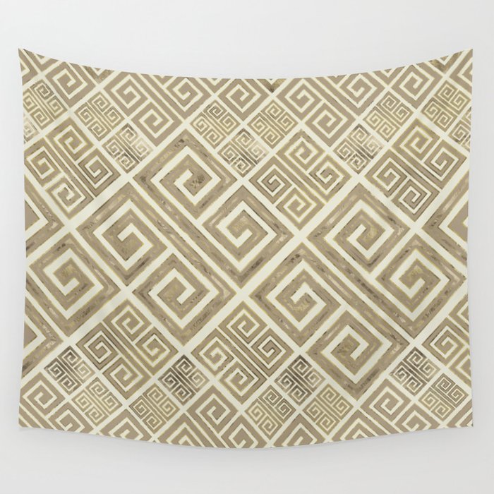 Greek Meander Pattern - Greek Key Ornament Wall Tapestry Gallery Image 4