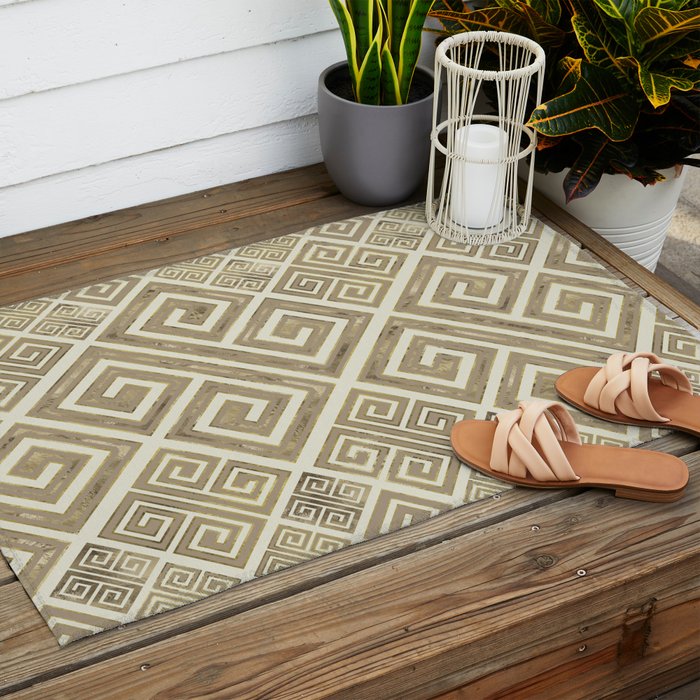Greek Meander Pattern - Greek Key Ornament Outdoor Rug Gallery Image 2