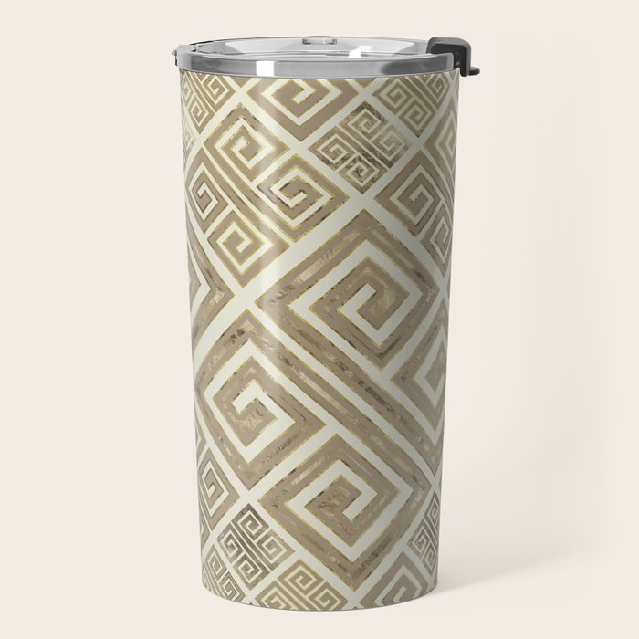 Greek Meander Pattern - Greek Key Ornament Travel Mug Gallery Image 2