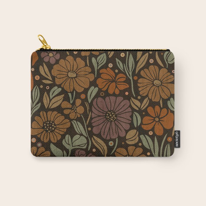 Eternal Summer Block Print Countryside Vibes Flower Garden Marigold Carry All Pouch Gallery Image 1