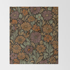 Eternal Summer Block Print Countryside Vibes Flower Garden Marigold Throw Blanket Gallery Image 2