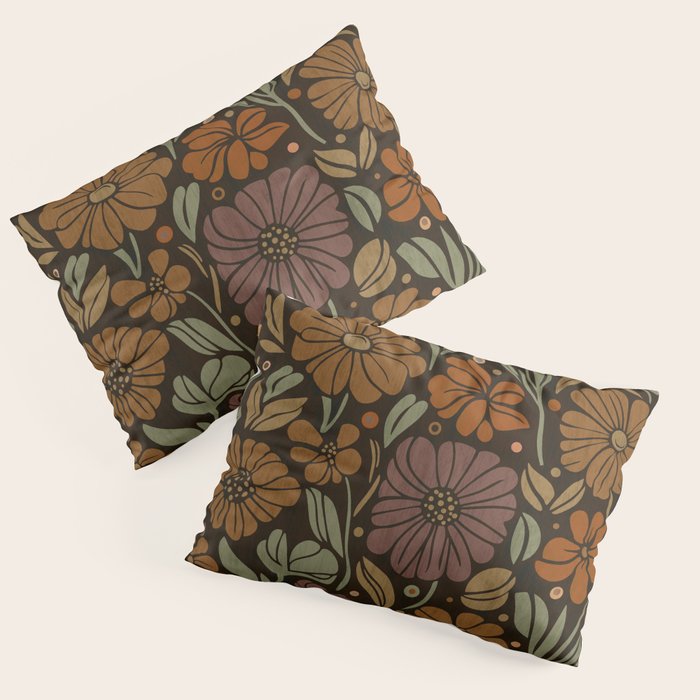 Eternal Summer Block Print Countryside Vibes Flower Garden Marigold Pillow Sham Gallery Image 1