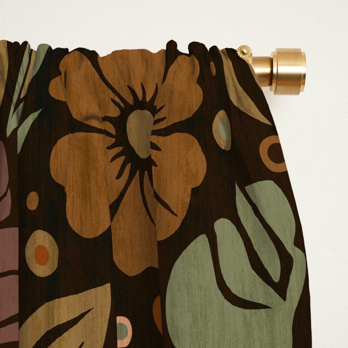 Eternal Summer Block Print Countryside Vibes Flower Garden Marigold Window Curtain Gallery Image 2