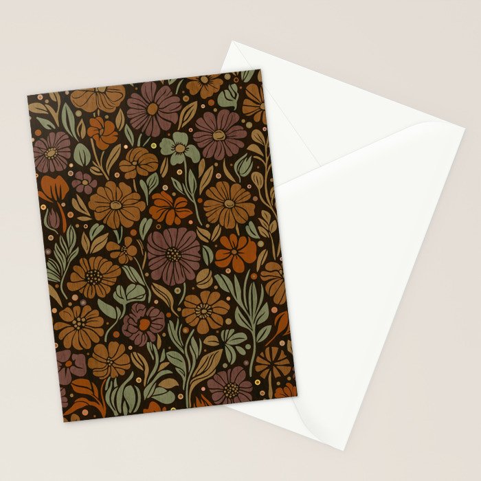 Eternal Summer Block Print Countryside Vibes Flower Garden Marigold Stationery Card Gallery Image 2