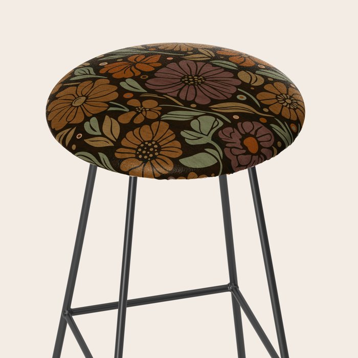 Eternal Summer Block Print Countryside Vibes Flower Garden Marigold Stool Gallery Image 2