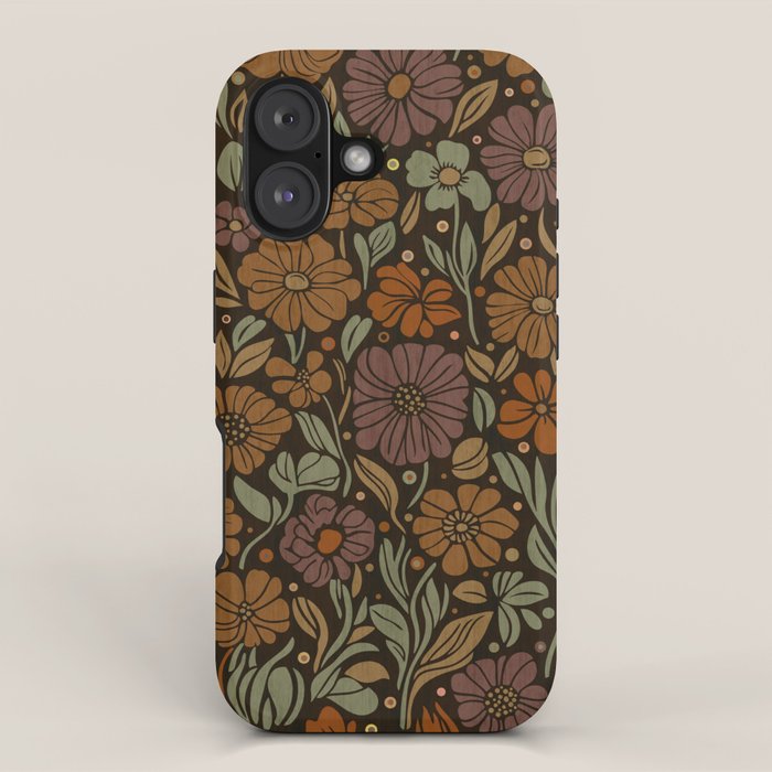 Eternal Summer Block Print Countryside Vibes Flower Garden Marigold iPhone Case Gallery Image 1