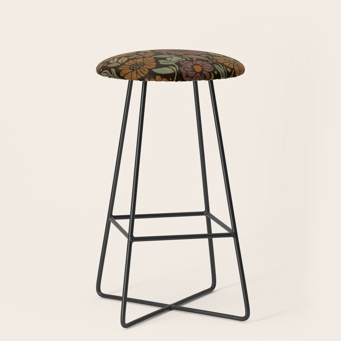 Eternal Summer Block Print Countryside Vibes Flower Garden Marigold Stool Gallery Image 1