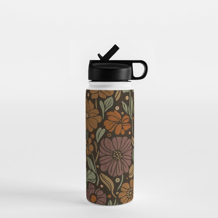 Eternal Summer Block Print Countryside Vibes Flower Garden Marigold Water Bottle Gallery Image 1