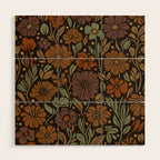 Eternal Summer Block Print Countryside Vibes Flower Garden Marigold Wood Wall Art Gallery Image 1