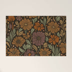 Eternal Summer Block Print Countryside Vibes Flower Garden Marigold Welcome Mat Gallery Image 1