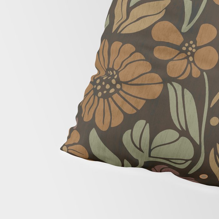 Eternal Summer Block Print Countryside Vibes Flower Garden Marigold Pillow Sham Gallery Image 4