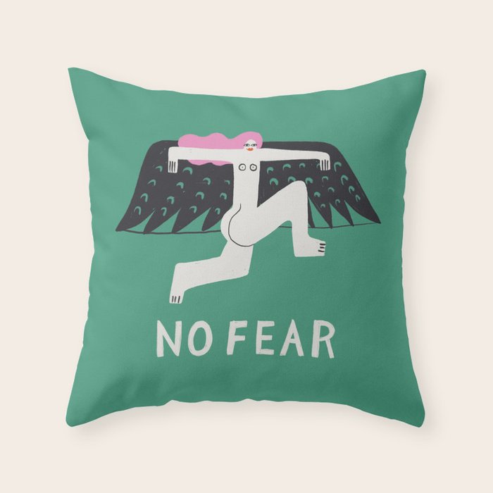 No Fear Throw Pillow Gallery Image 1