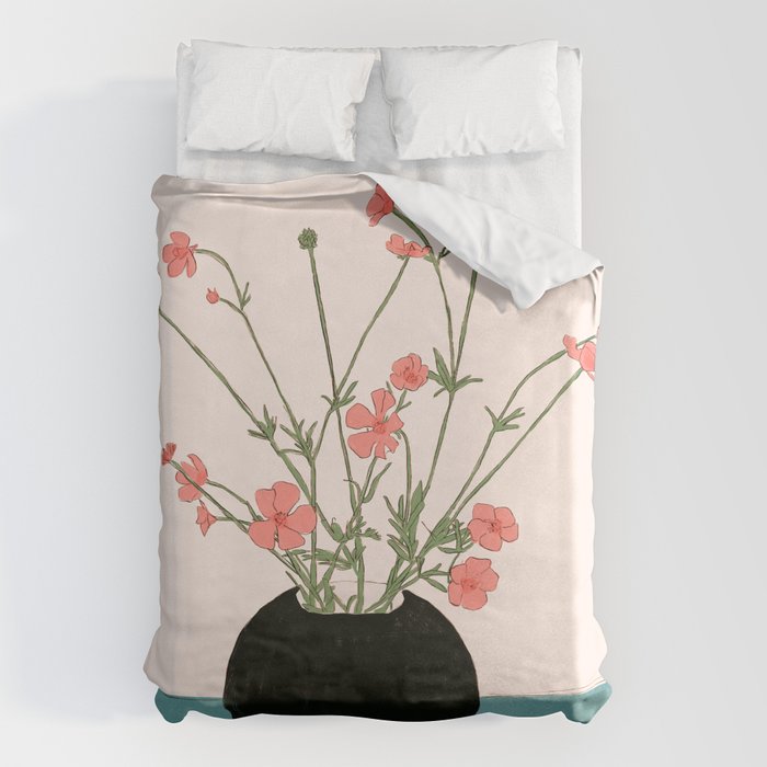 Blooming Wildflowers Rose Duvet Cover Gallery Image 1