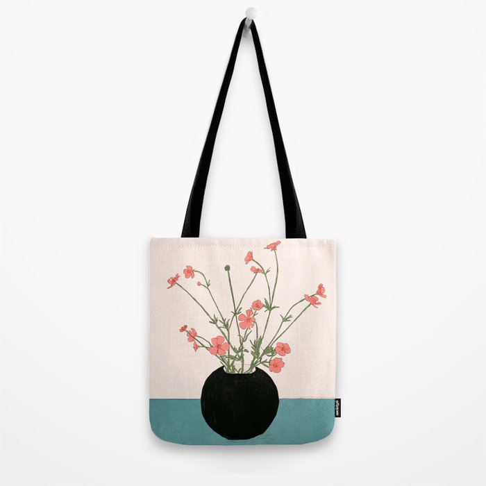 Blooming Wildflowers Rose Tote Bag Gallery Image 2