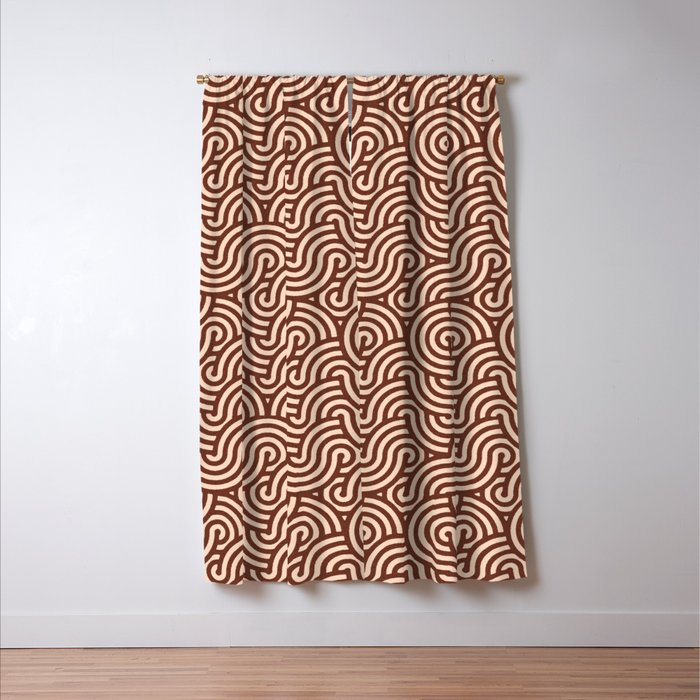 SWIRL Cacao and Almond Window Curtain Gallery Image 3
