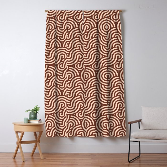 SWIRL Cacao and Almond Window Curtain Gallery Image 1