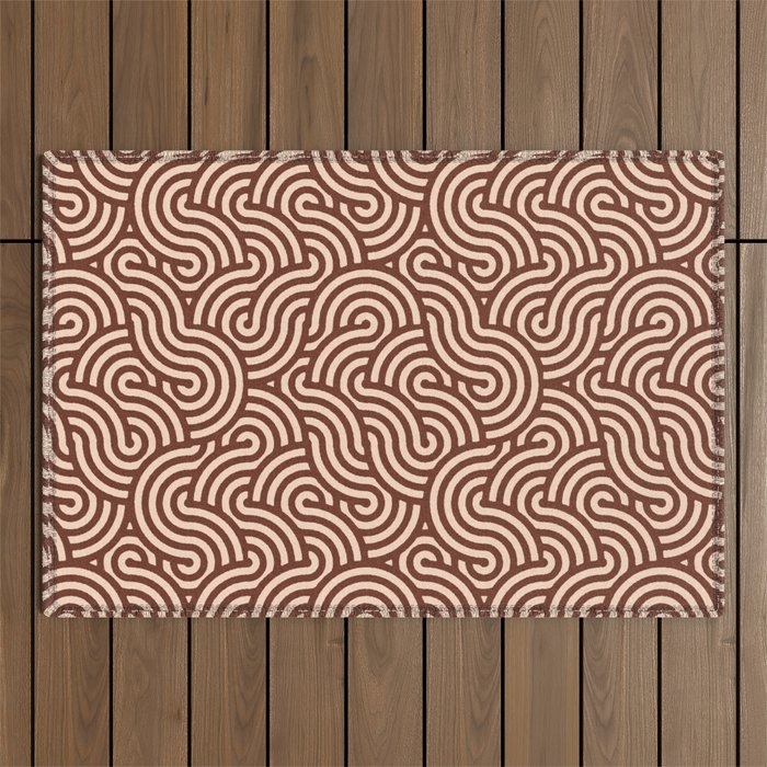 SWIRL Cacao and Almond Outdoor Rug Gallery Image 1