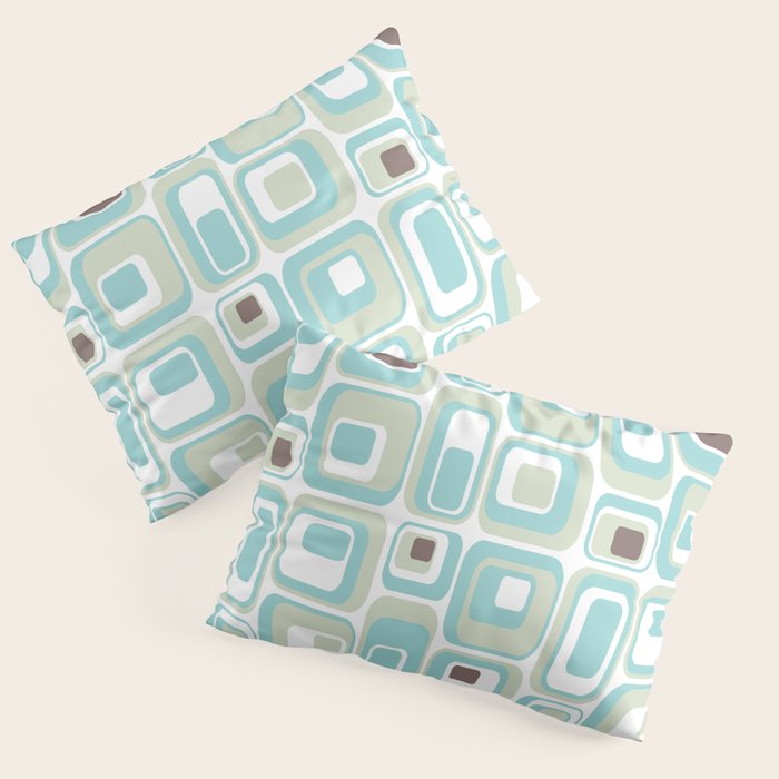 Retro Rectangles Mid Century Modern Geometric Vintage Style Pillow Sham Gallery Image 3