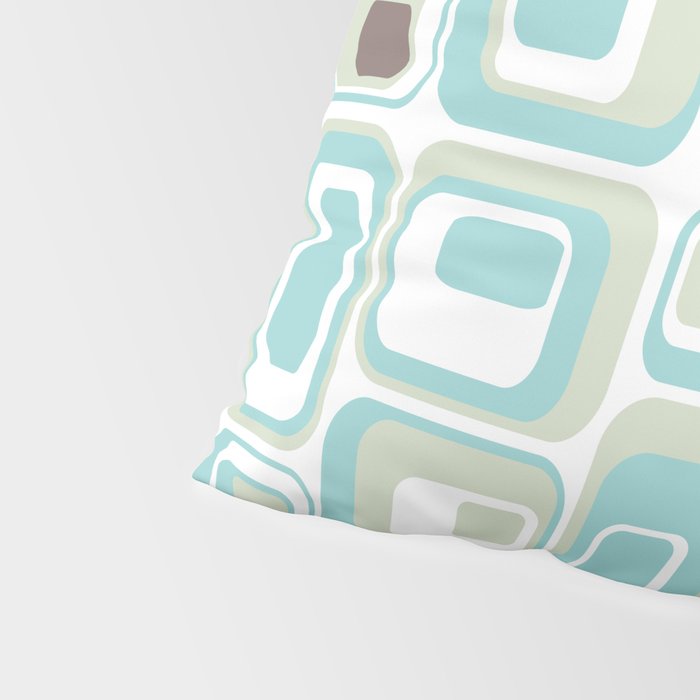 Retro Rectangles Mid Century Modern Geometric Vintage Style Pillow Sham Gallery Image 4