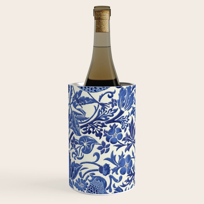 William Morris Strawberry Thief Blue & White Pattern Wine Chiller Gallery Image 3