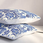 William Morris Strawberry Thief Blue & White Pattern Pillow Sham Gallery Image 3
