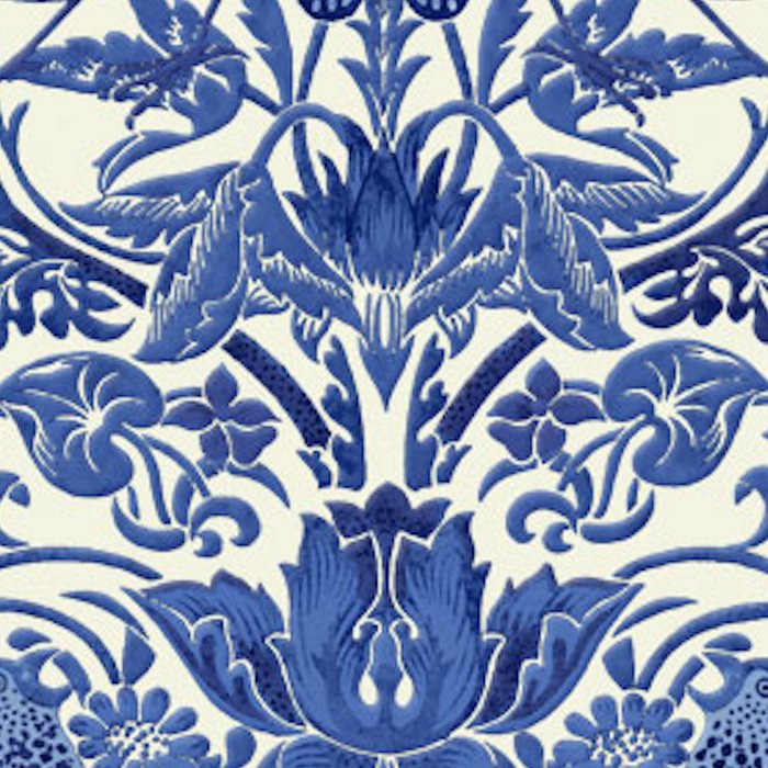 William Morris Strawberry Thief Blue & White Pattern Coffee Mug Gallery Image 2