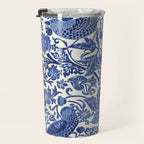 William Morris Strawberry Thief Blue & White Pattern Travel Mug Gallery Image 3