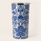 William Morris Strawberry Thief Blue & White Pattern Travel Mug Gallery Image 1