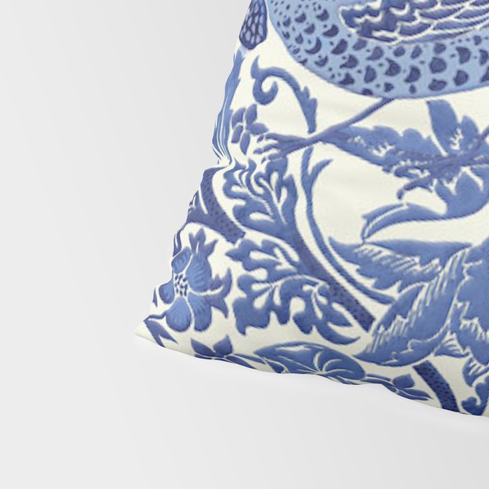 William Morris Strawberry Thief Blue & White Pattern Pillow Sham Gallery Image 4