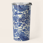 William Morris Strawberry Thief Blue & White Pattern Travel Mug Gallery Image 2