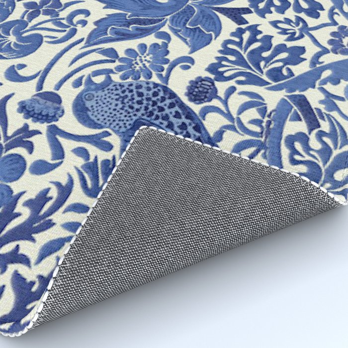 William Morris Strawberry Thief Blue & White Pattern Rug Gallery Image 4