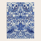 William Morris Strawberry Thief Blue & White Pattern Poster Gallery Image 4