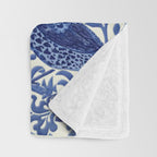 William Morris Strawberry Thief Blue & White Pattern Throw Blanket Gallery Image 3