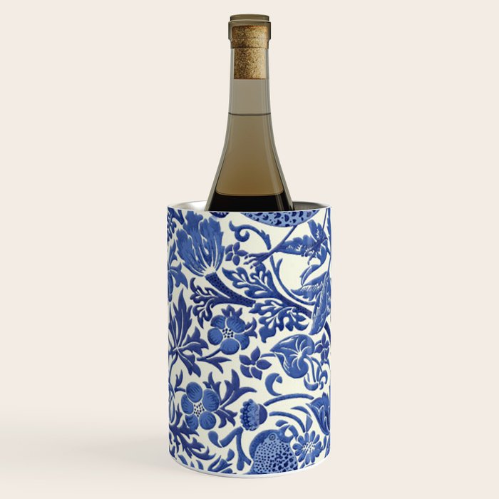 William Morris Strawberry Thief Blue & White Pattern Wine Chiller Gallery Image 2