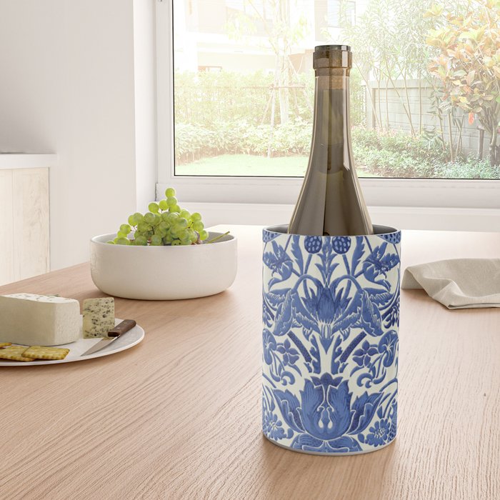 William Morris Strawberry Thief Blue & White Pattern Wine Chiller Gallery Image 4