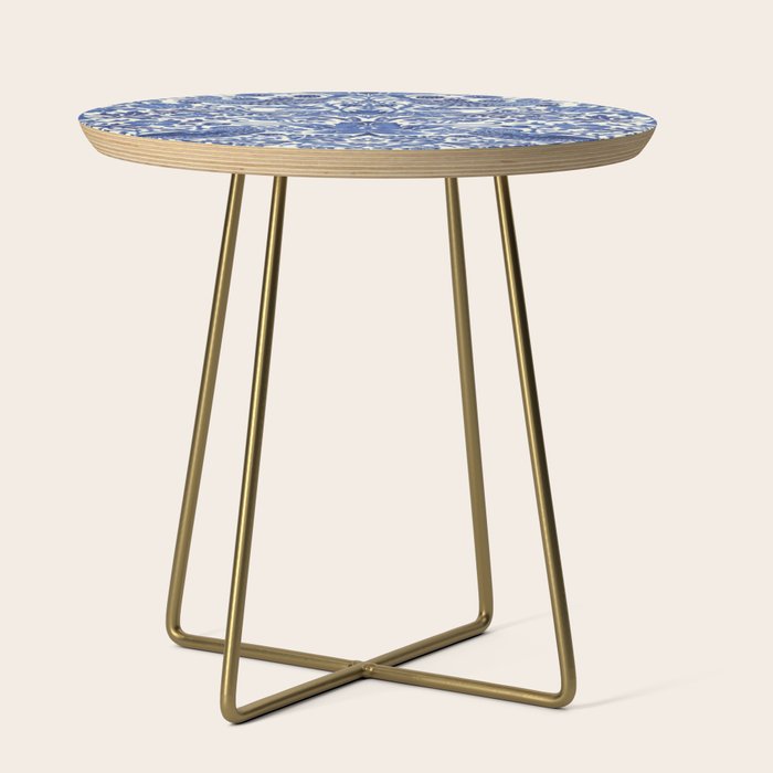 William Morris Strawberry Thief Blue & White Pattern Side Table Gallery Image 1