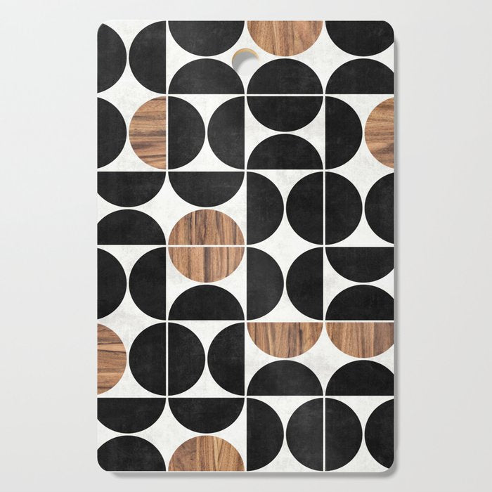 Mid-Century Modern Pattern No.1 - Concrete and Wood Cutting Board Gallery Image 1
